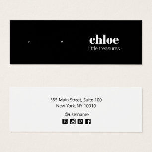 Modern Simple Black Stud Earring Display Card