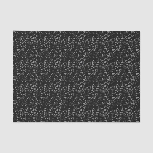 Modern Simple Black Terrazzo Tissue Paper (Front)