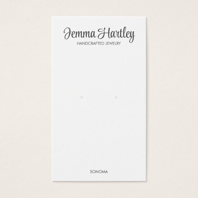 Modern Simple Black White Earring Display Cards (Front)