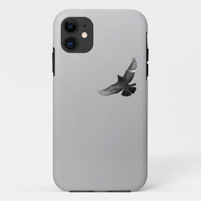 Modern simple black white flying bird pigeon photo Case-Mate iPhone case (Back)