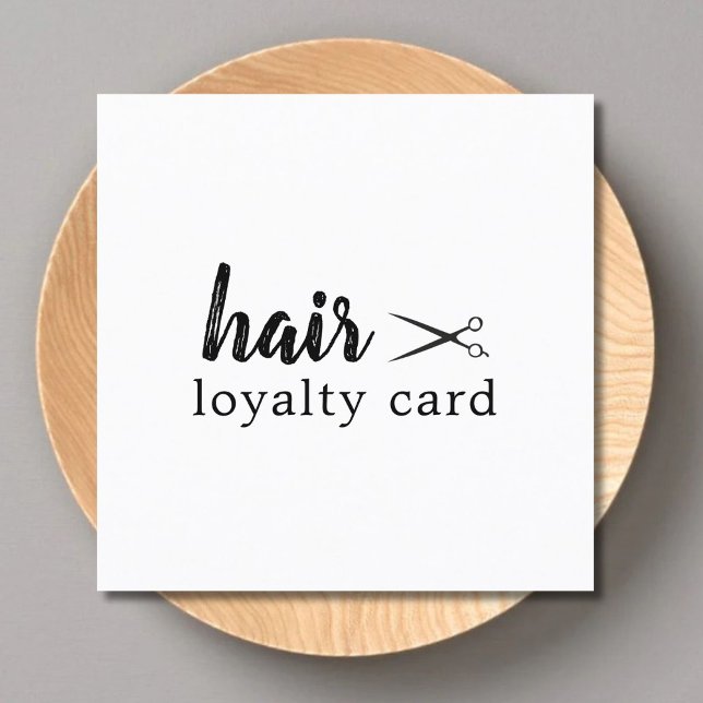 Modern Simple Black White Hair Salon Loyalty Card (Creator Uploaded)
