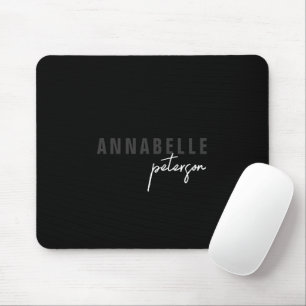 Modern Simple Black & White Minimal Script Mouse Pad