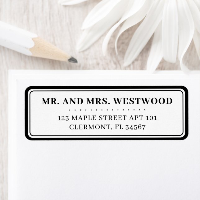 Modern Simple Black White Return Address (Insitu)