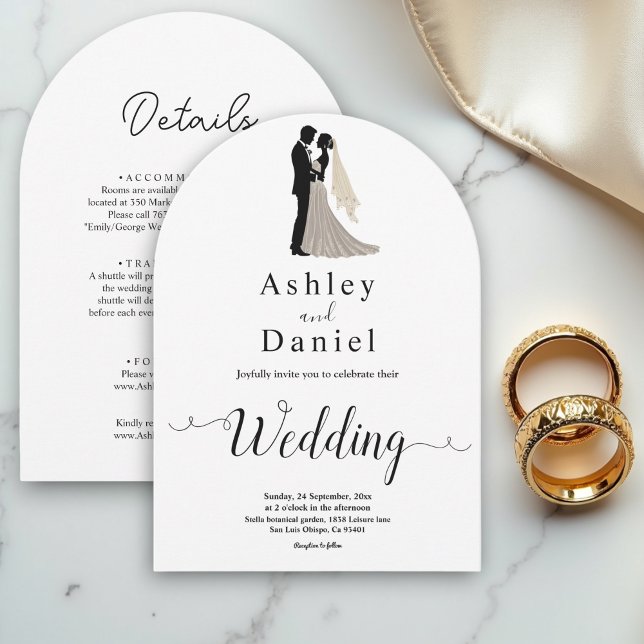 Modern Simple Black & White Romantic Chic Wedding Invitation (Creator Uploaded)