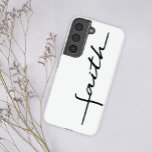 Modern Simple Black White Script Faith Samsung Galaxy Case<br><div class="desc">Modern, Simple and practical Samsung case. Personalise with your details easily and quickly, simply press the customise it button.</div>