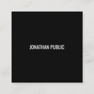 Modern Simple Black White Template Elegant Design Square Business Card