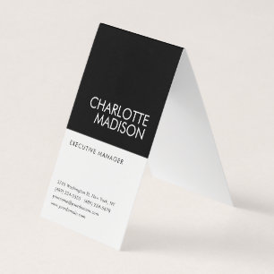 Modern Simple Black White Trendy Minimalist Plain Business Card