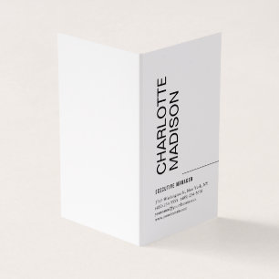 Modern Simple Black White Trendy Minimalist Plain Business Card