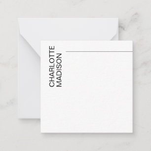 Modern Simple Black White Trendy Minimalist Plain  Card