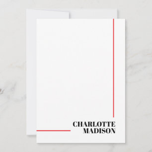 Modern Simple Black White Trendy Minimalist Plain Card