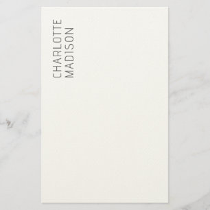Modern Simple Black White Trendy Minimalist Plain  Stationery