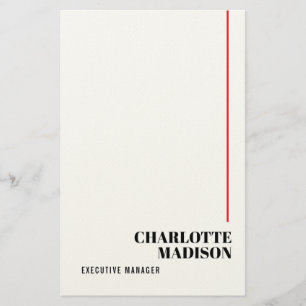 Modern Simple Black White Trendy Minimalist Plain  Stationery