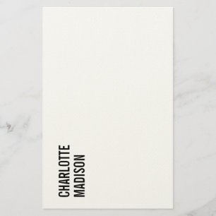 Modern Simple Black White Trendy Minimalist Plain  Stationery