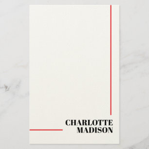 Modern Simple Black White Trendy Minimalist Plain  Stationery
