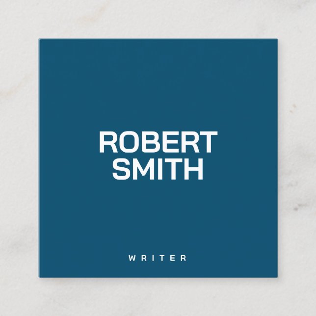 Modern Simple Blue and White Business Card (Front)