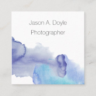 Modern Simple Blue and White Professional Square Business Card