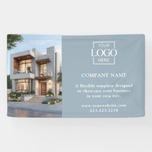 Modern Simple Blue Business Logo Professional Banner