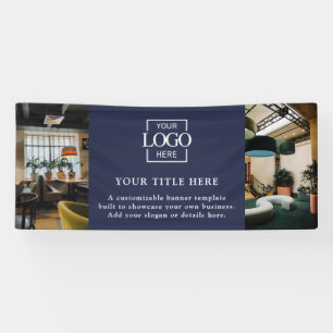 Modern Simple Blue Custom Business Logo & Photo Banner