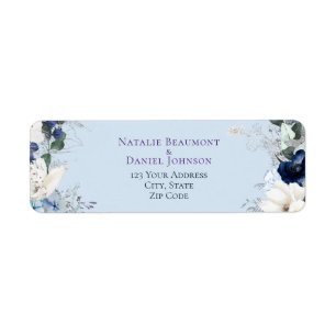 Modern Simple Blue Floral Wedding