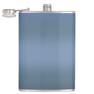 Modern simple blue navy gradient Watercolor  Hip Flask