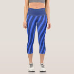 Modern Simple blue Navy Two Tone Stripe name Capri Leggings<br><div class="desc">Modern Simple blue Navy Two Tone Stripe name</div>