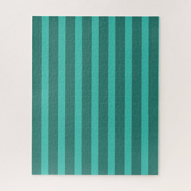 Modern Simple blue Navy Two Tone Stripe name Jigsaw Puzzle (Vertical)
