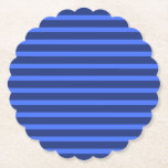 Modern Simple blue Navy Two Tone Stripe name Paper Coaster<br><div class="desc">Modern Simple blue Navy Two Tone Stripe name</div>