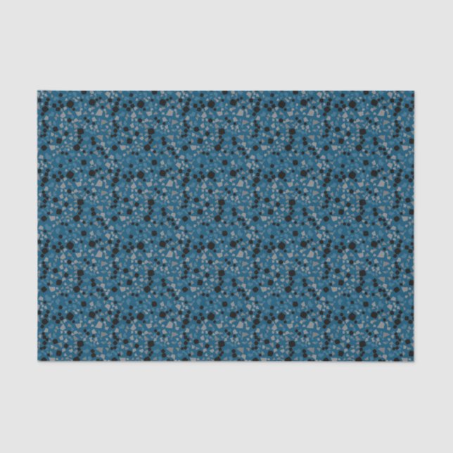 Modern Simple Blue Terrazzo Tissue Paper (Front)
