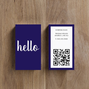 Modern Simple Blue White QR Code Consultant  Business Card