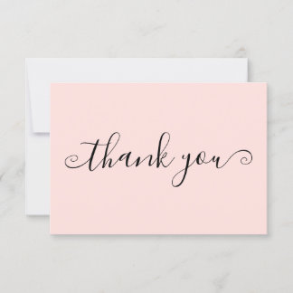 Modern Simple Blush Pink Custom Business Thank You Card