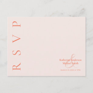 Modern Simple Blush-RSVP-Wedding- Postcard