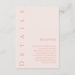 Modern Simple Blush-Wedding Details- Enclosure Card