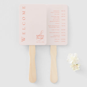 Modern Simple Blush-Wedding- Hand Fan