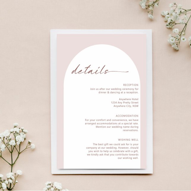 Modern Simple Bohemian Arch Details Enclosure Card (Creator Uploaded)