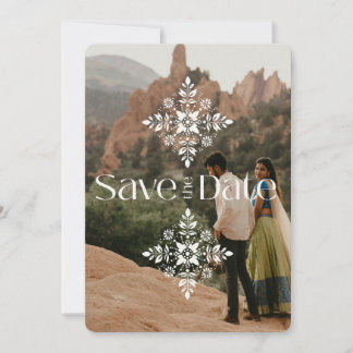 Modern Simple Boho Wedding Photo Save the Date Invitation