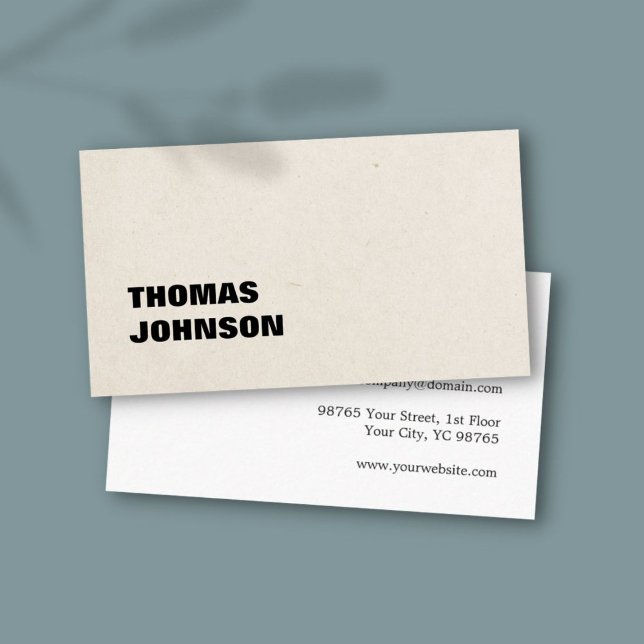 Modern Simple Bold Paper Black Consultant  Business Card (Creator Uploaded)