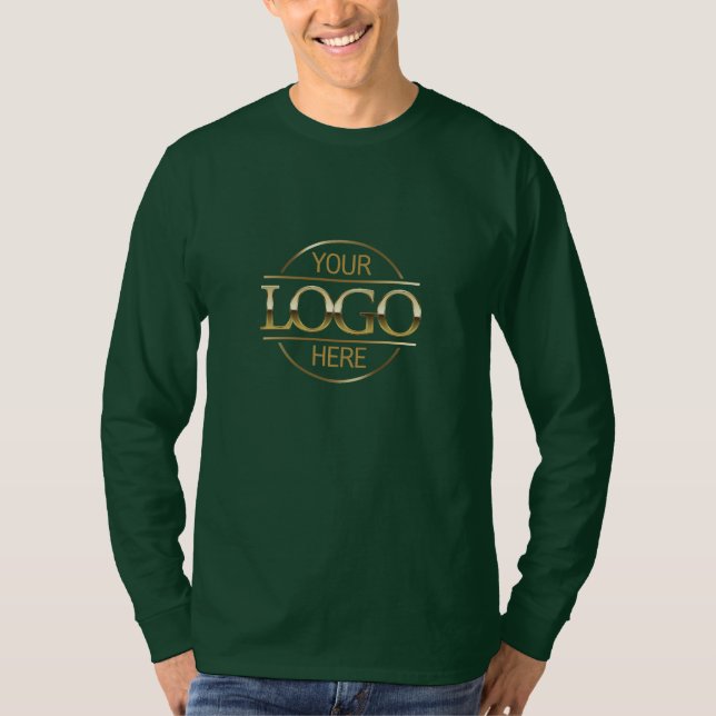Modern Simple Branded Business Dark Green Staff T-Shirt (Front)