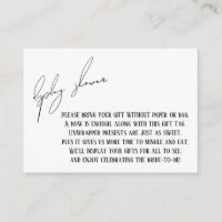 Modern Simple Bridal Display Shower Gift Card