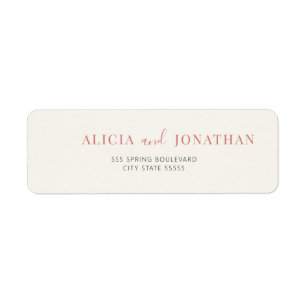 Modern simple bride and groom cream return address