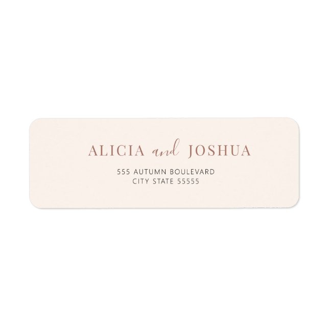 Modern simple bride and groom ivory return address (Front)