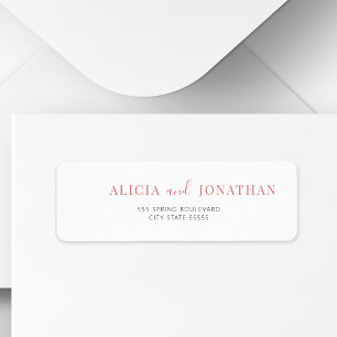 Modern simple bride and groom return address