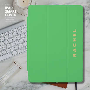 Modern Simple Bright Green and Gold Personalised iPad Air Cover