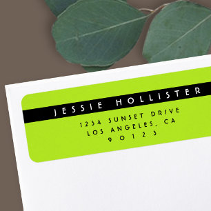 Modern Simple Bright Lime Green Return Address