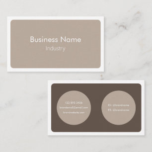 Modern Simple Brown Cream Minimalist Horizontal Business Card