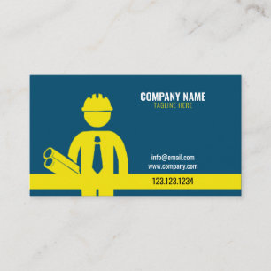 Modern Simple Building Construction Company Busine Business Card