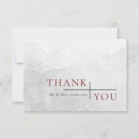 Modern Simple Burgundy Grey Watercolor Wedding
