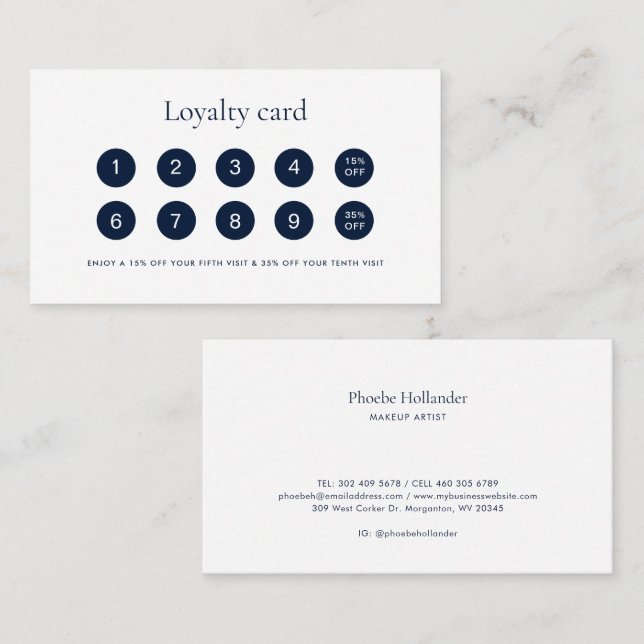 Modern Simple Business Customer Loyalty Card (Front/Back)