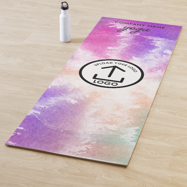 Modern Simple Business Logo Black Tie Dye Gym Yoga Mat (In Situ)