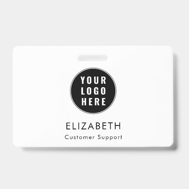 Modern Simple Business Logo Manager Custom ID Badge (Front)