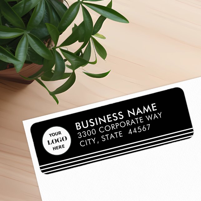 Modern Simple Business Logo Return Address Label (Creator Uploaded)